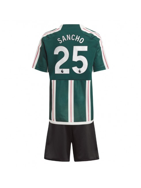 Manchester United Jadon Sancho #25 Auswärts Trikotsatz für Kinder 2023-24 Kurzarm (+ Kurze Hosen)